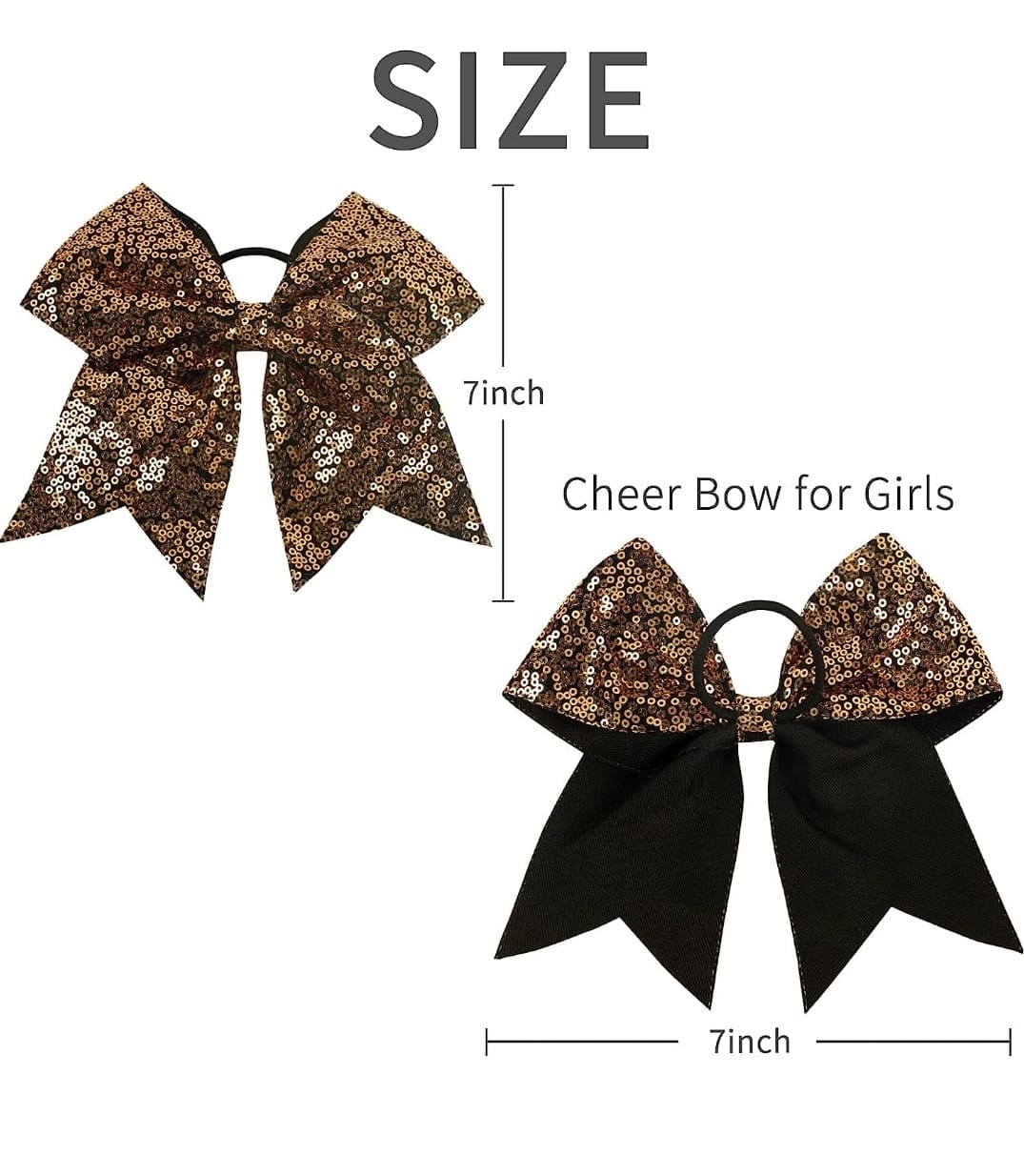 Old Gold Cheer Sequin Bow