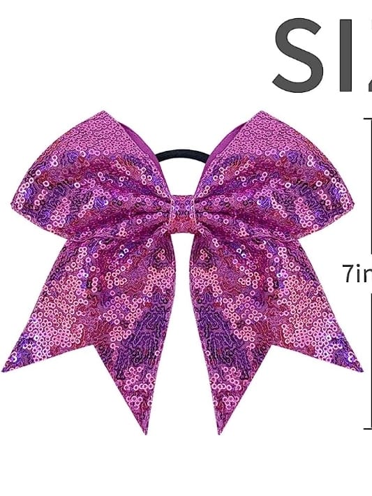 Light Purple Cheer Sequin Bow
