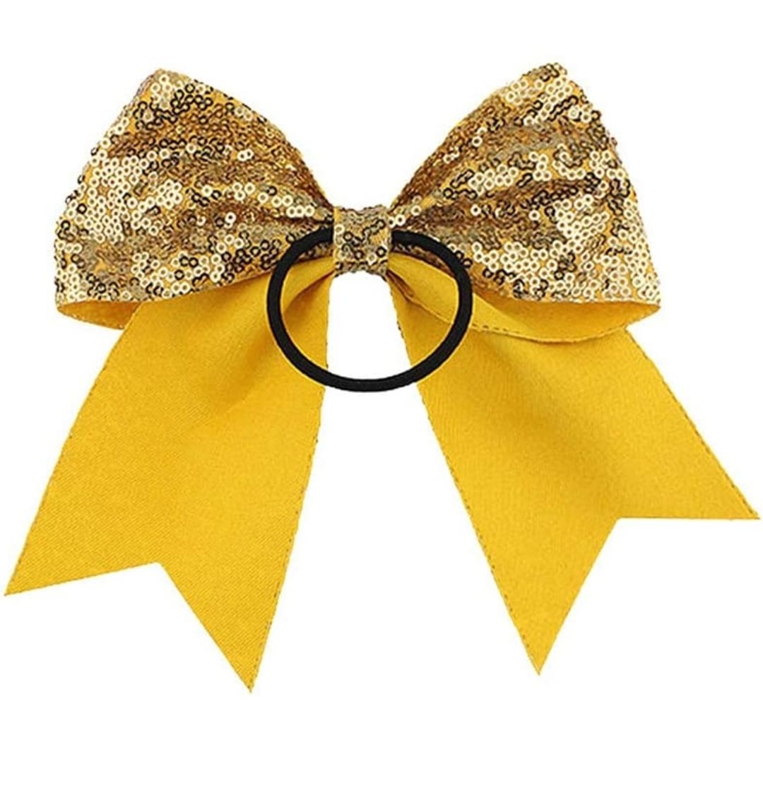 Gold Cheer Sequin Bow