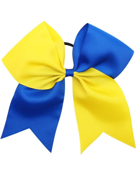 Yellow and Royal blue Cheer Bow