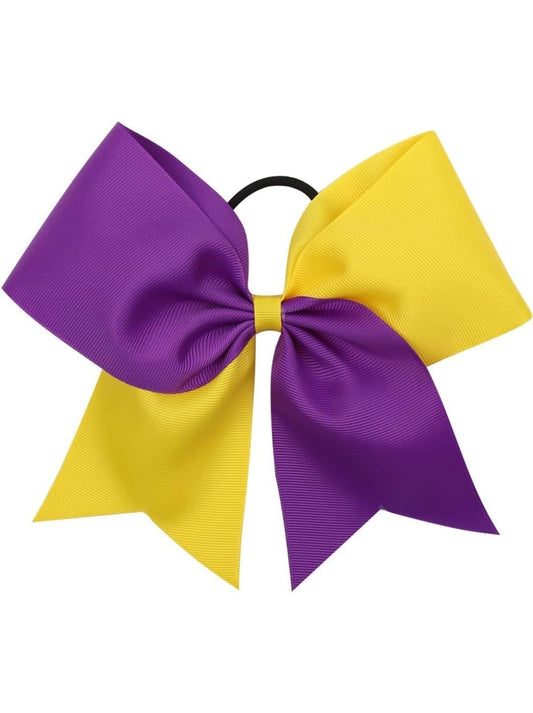 Purple and Yellow Cheer Bow