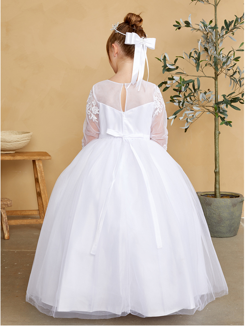 First Holy Communion Dress/vestido de primera comunion white 5830