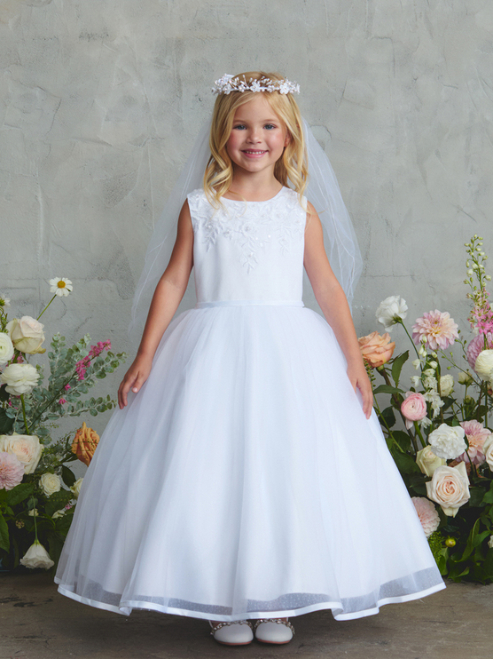 First Holy Communion Dress/vestido de primera comunion white 5905