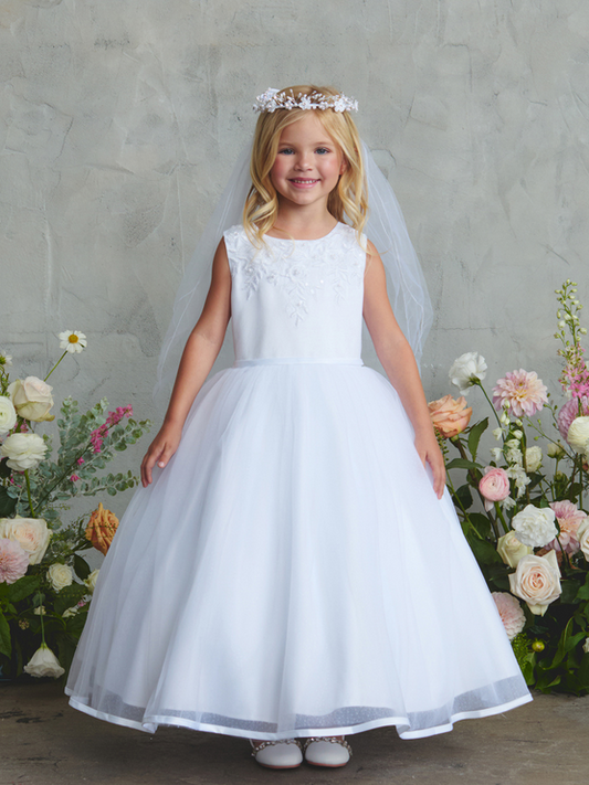 First Holy Communion Dress/vestido de primera comunion white 5905