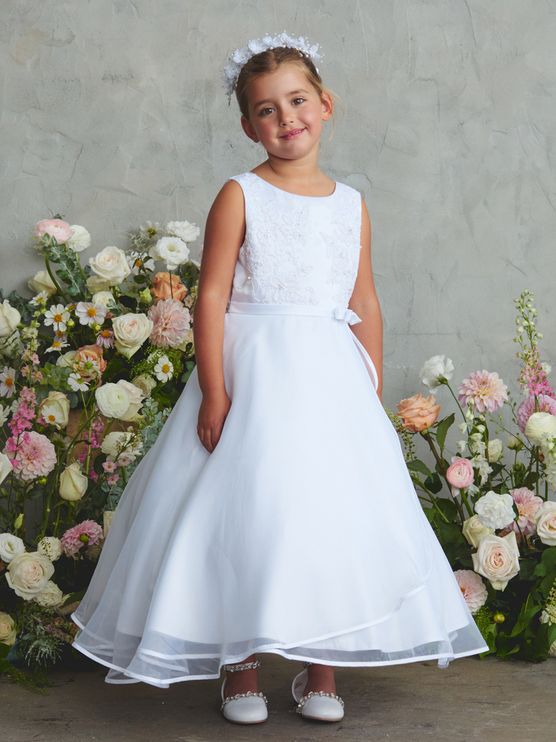 First Holy Communion Dress/vestido de primera comunion white 5917