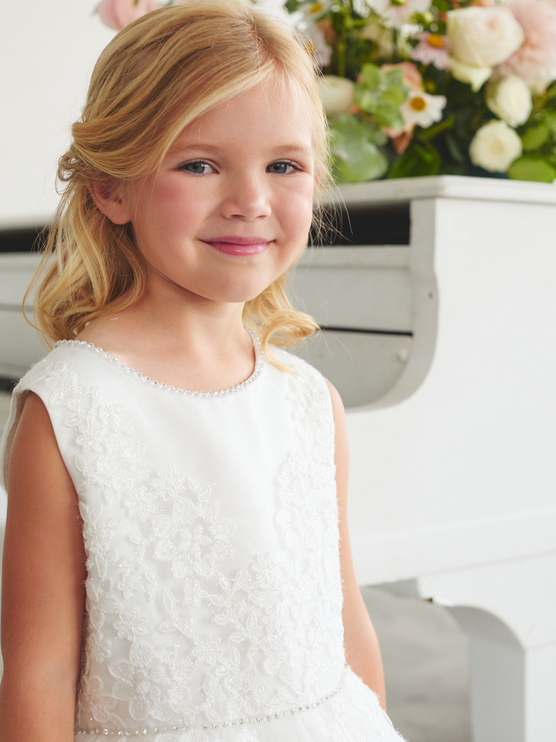 Baptism / First Holy Communion Dress/vestido de primera comunion white 5898