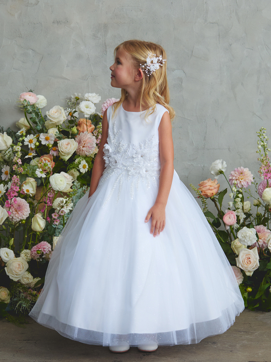 Baptism / First Holy Communion Dress/vestido de primera comunion white 5901
