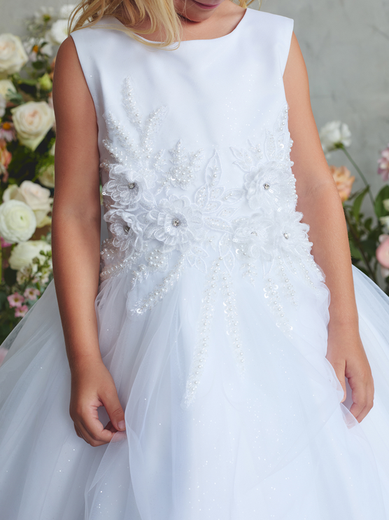 Baptism / First Holy Communion Dress/vestido de primera comunion white 5901
