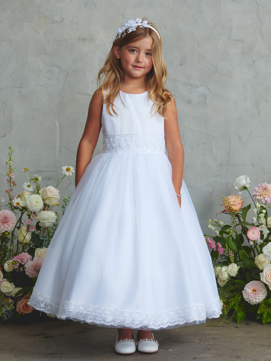 First Holy Communion Dress/vestido de primera comunion white 5903