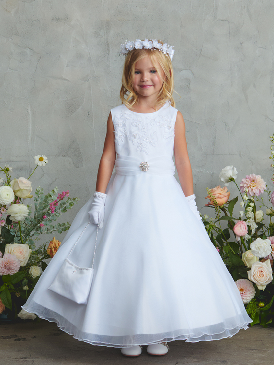 First Holy Communion Dress/vestido de primera comunion white 5904