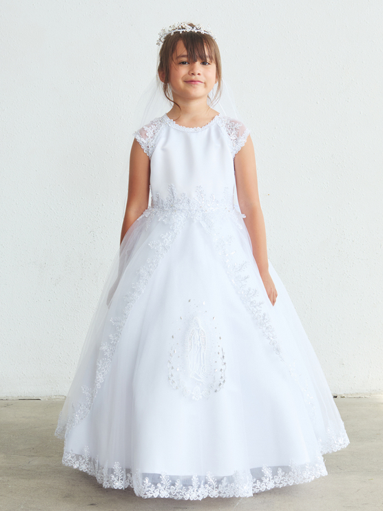 First Holy Communion Dress/vestido de primera comunion white 1222
