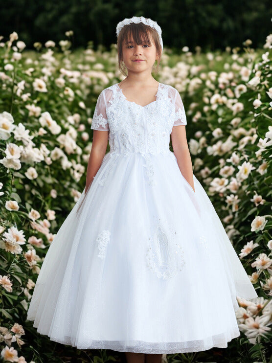 First Holy Communion Dress/vestido de primera comunion white 1223