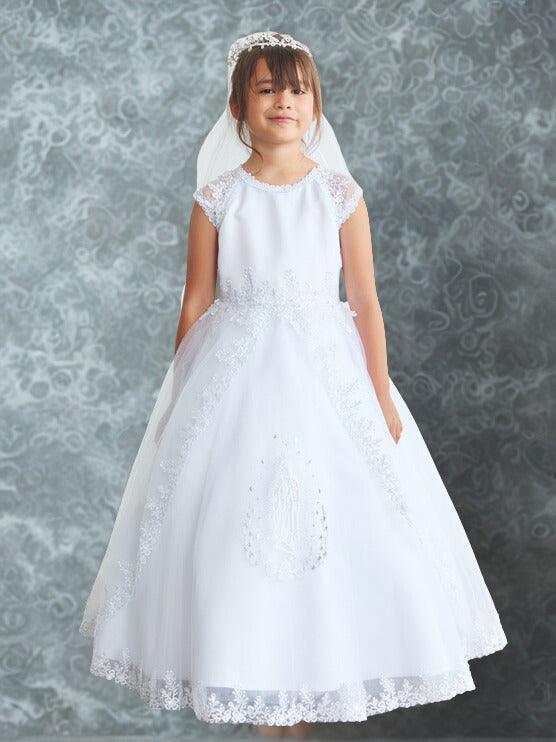 First Holy Communion Dress/vestido de primera comunion white 1222