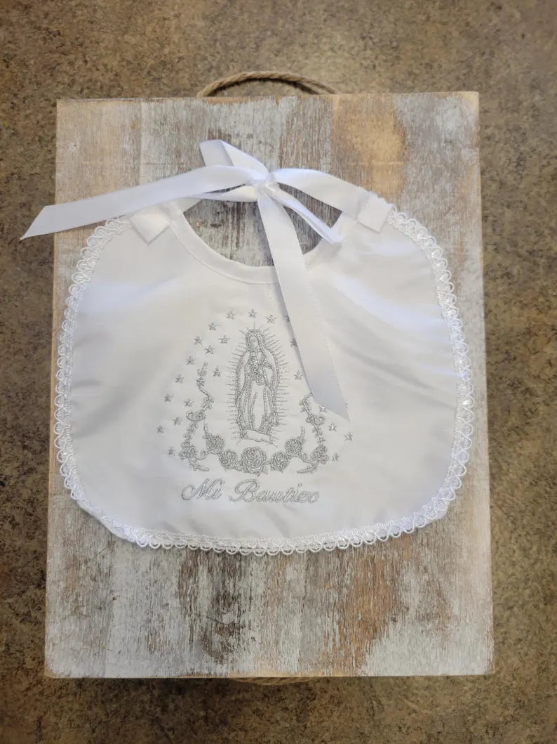 Baptism Baby Bib | Christening Bib | gift | Virgen de Guadalupe | Baby Bib | Bautizo