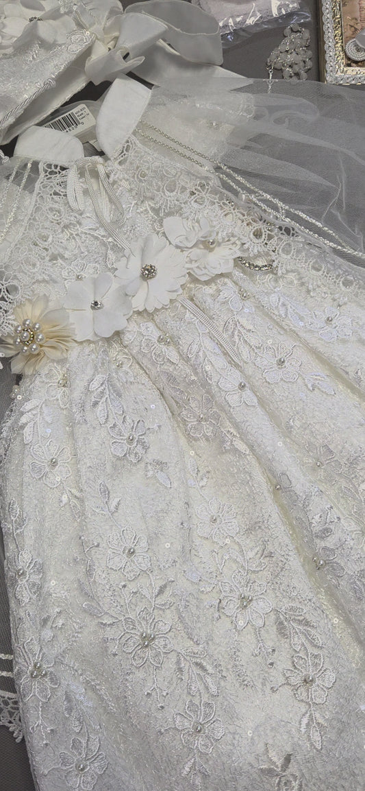 Ropon de Bautizo de Niña/baptism gown all included