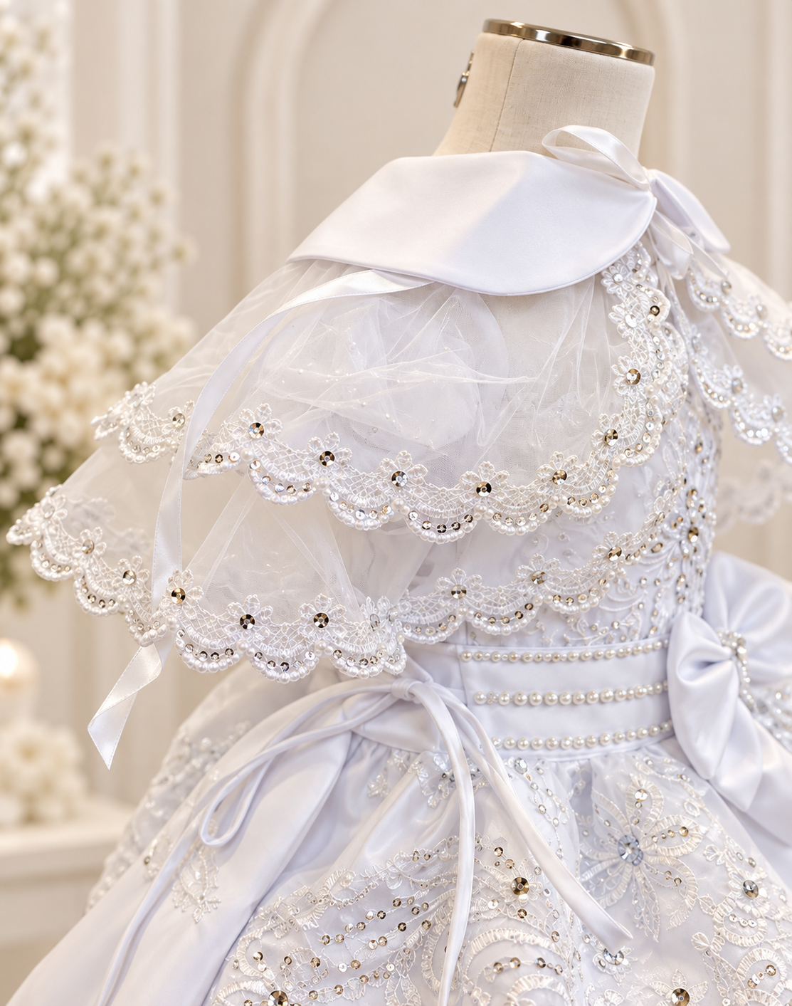 Elena package all included, Virgen de Guadalupe Baptism Dress, White Christening Gown, Baby Girl Baptism Outfit, Vestido Bautizo con Virgen, Handmade Baby Girl Dress 1dn0