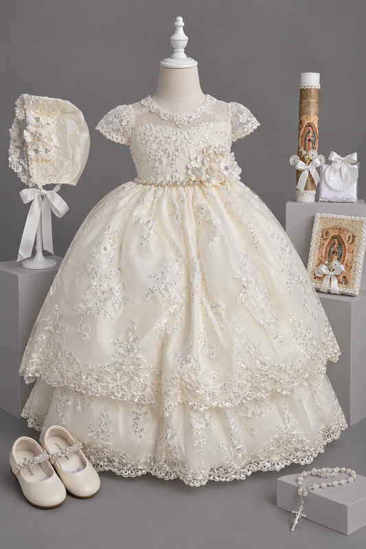 Ropon de Bautizo de Niña/baptism gown all included