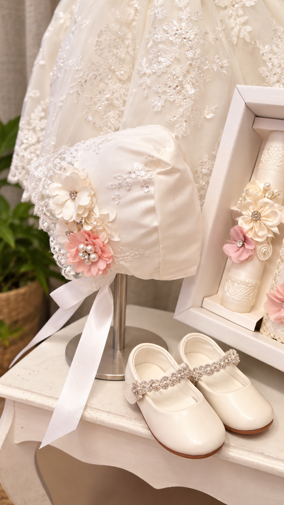 Ropon de Bautizo de Niña/baptism gown all included