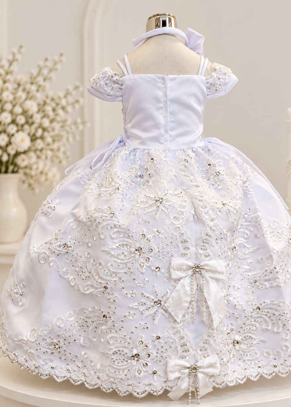 Elena package all included, Virgen de Guadalupe Baptism Dress, White Christening Gown, Baby Girl Baptism Outfit, Vestido Bautizo con Virgen, Handmade Baby Girl Dress 1dn0