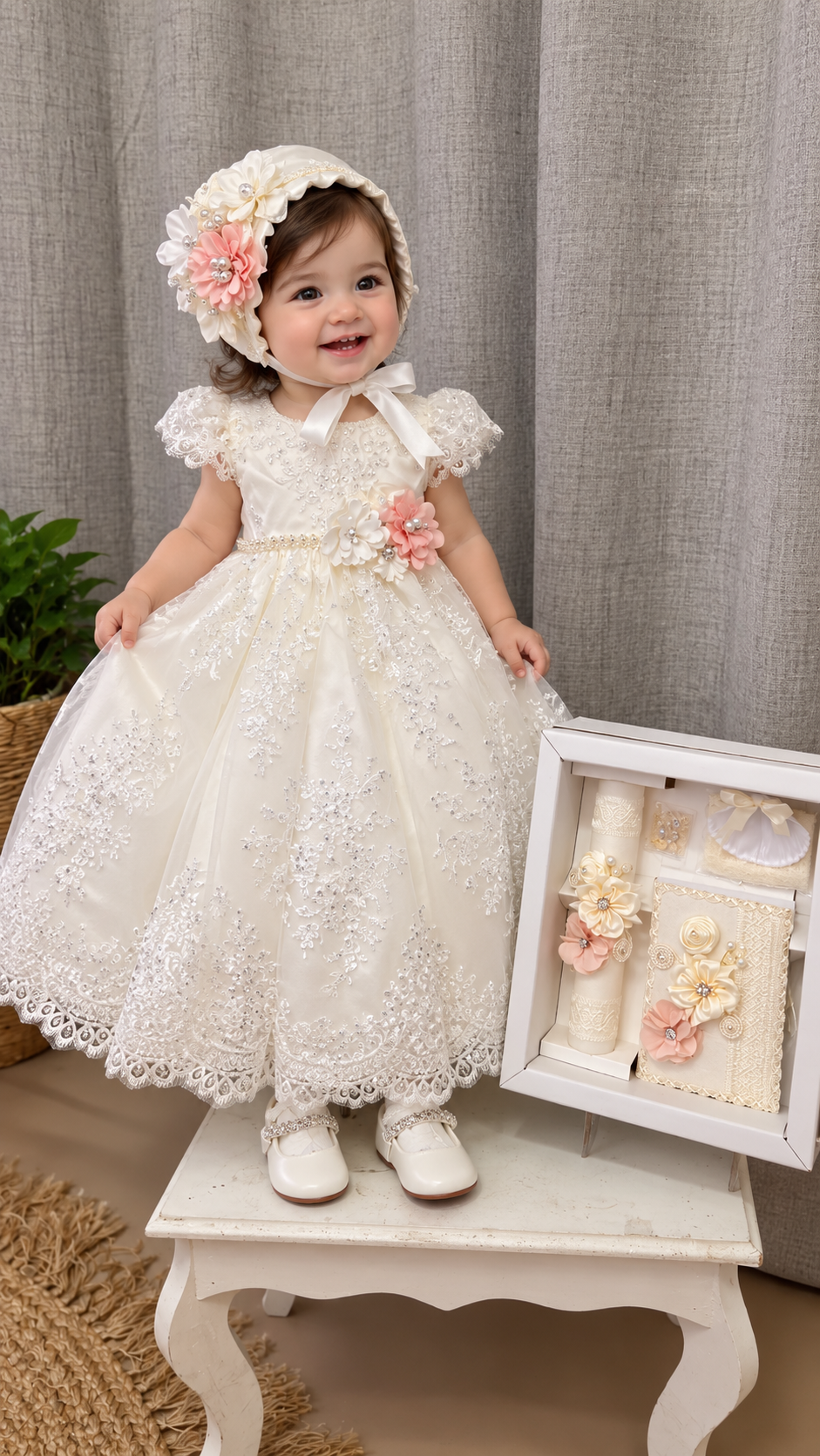 Ropon de Bautizo de Niña/baptism gown all included