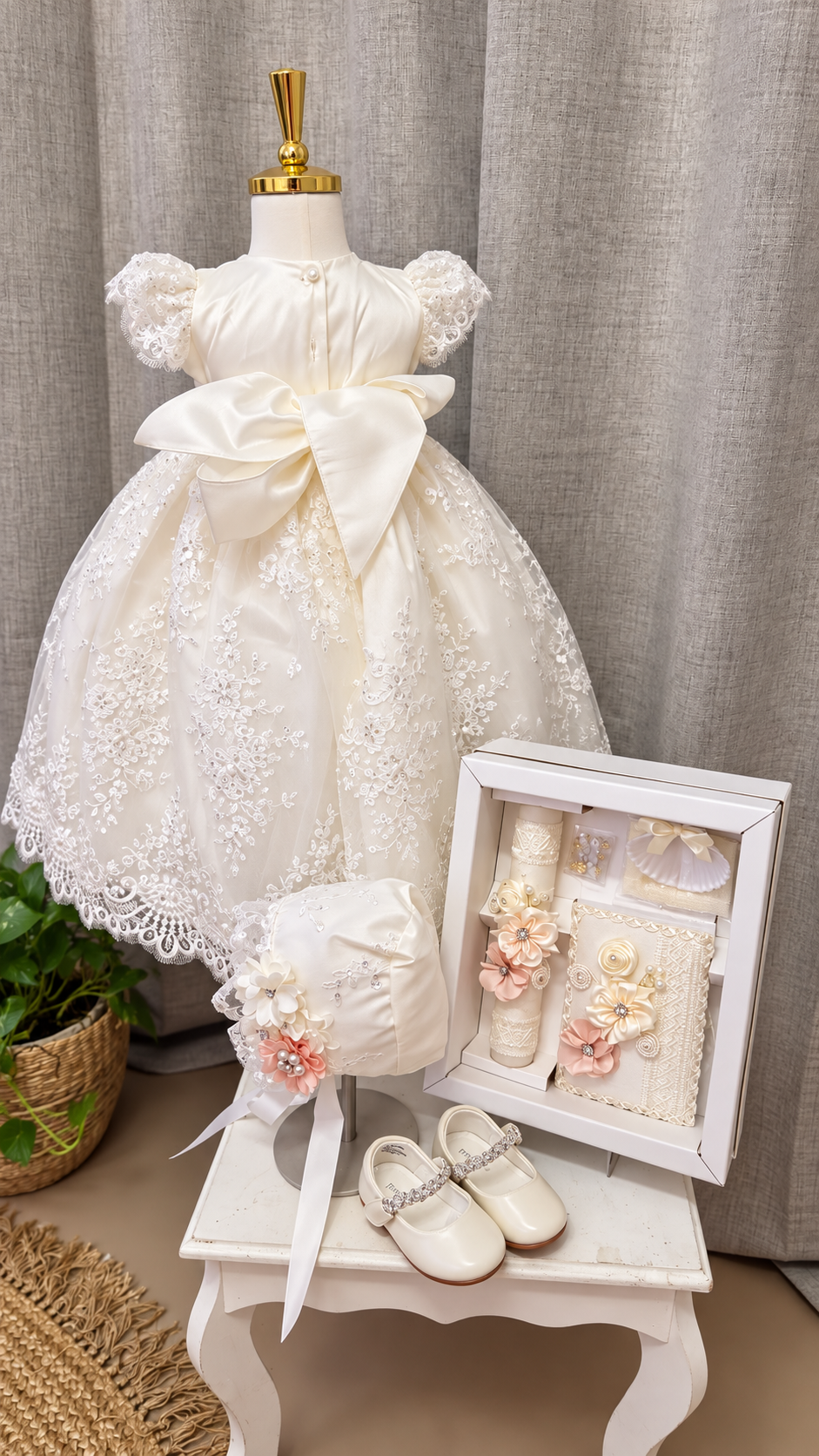 Ropon de Bautizo de Niña/baptism gown all included
