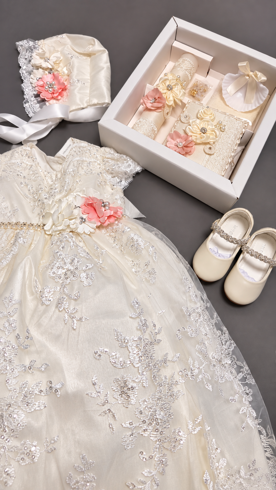 Ropon de Bautizo de Niña/baptism gown all included