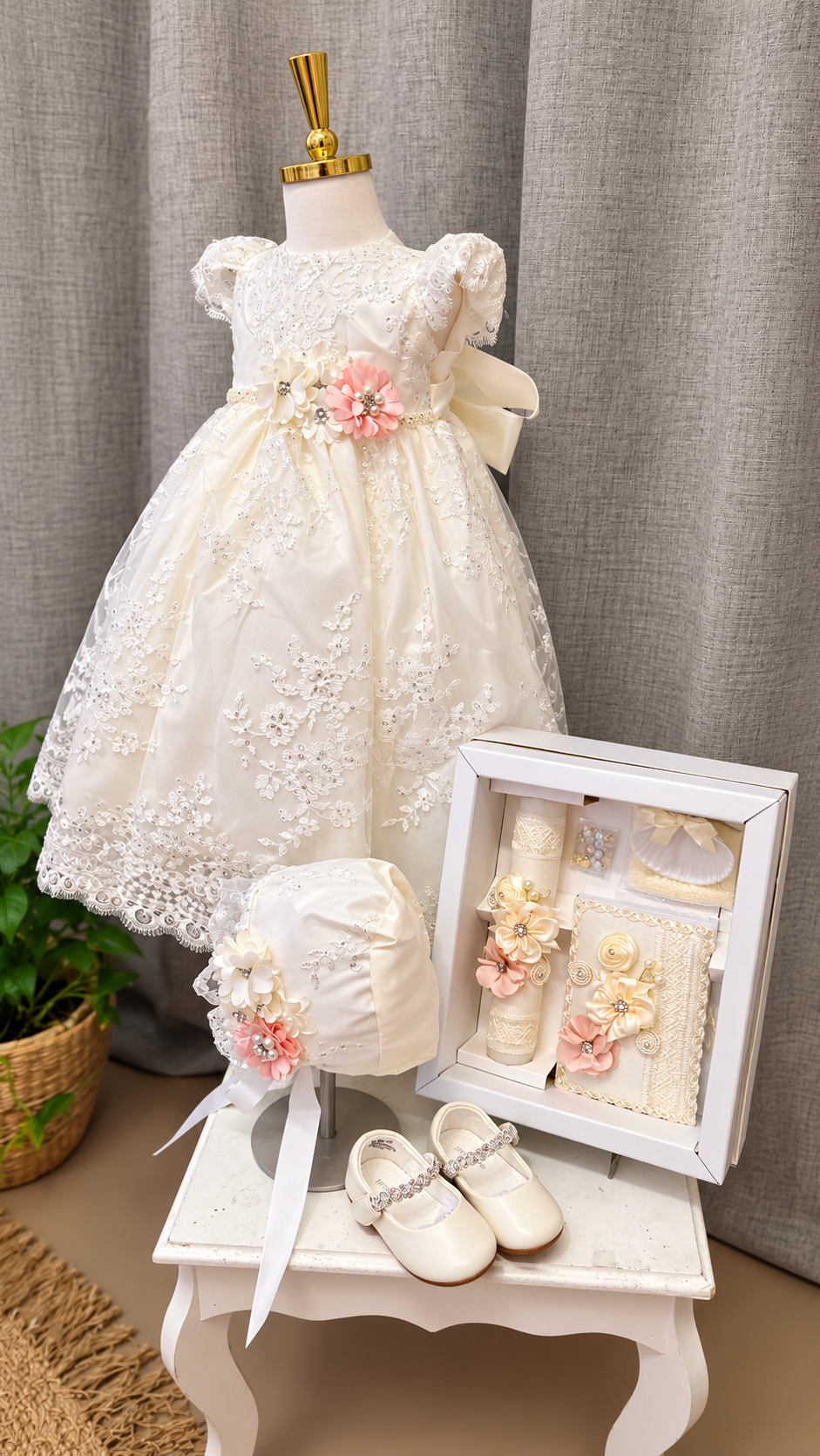 Ropon de Bautizo de Niña/baptism gown all included