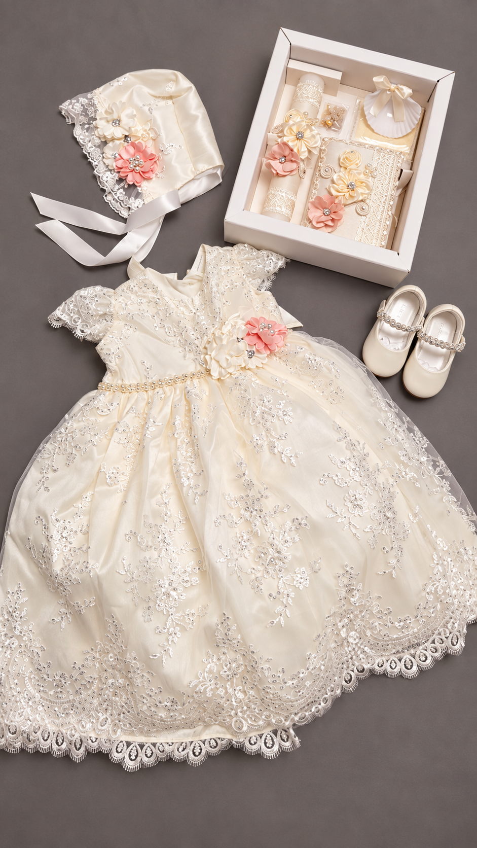 Ropon de Bautizo de Niña/baptism gown all included