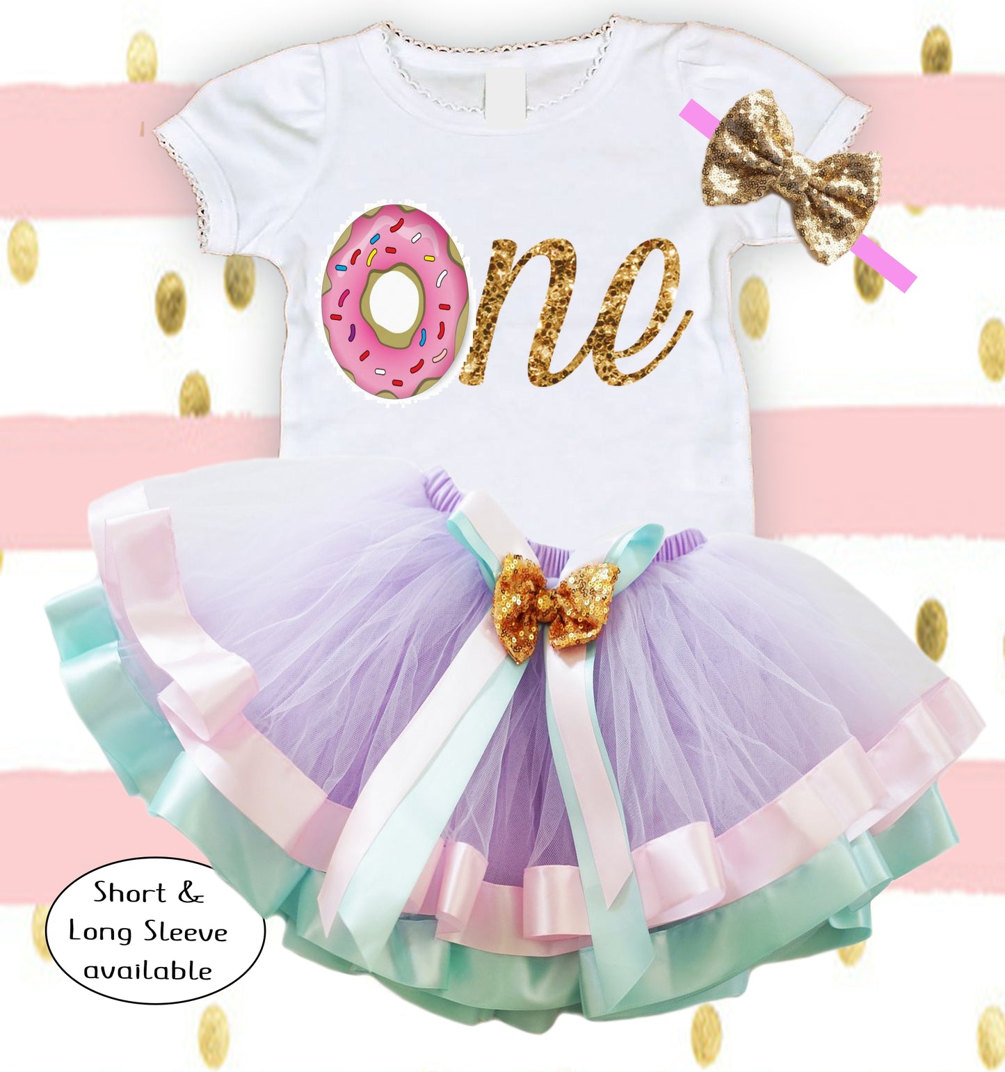 Donut Birthday Tutu Outfit for Baby Girl