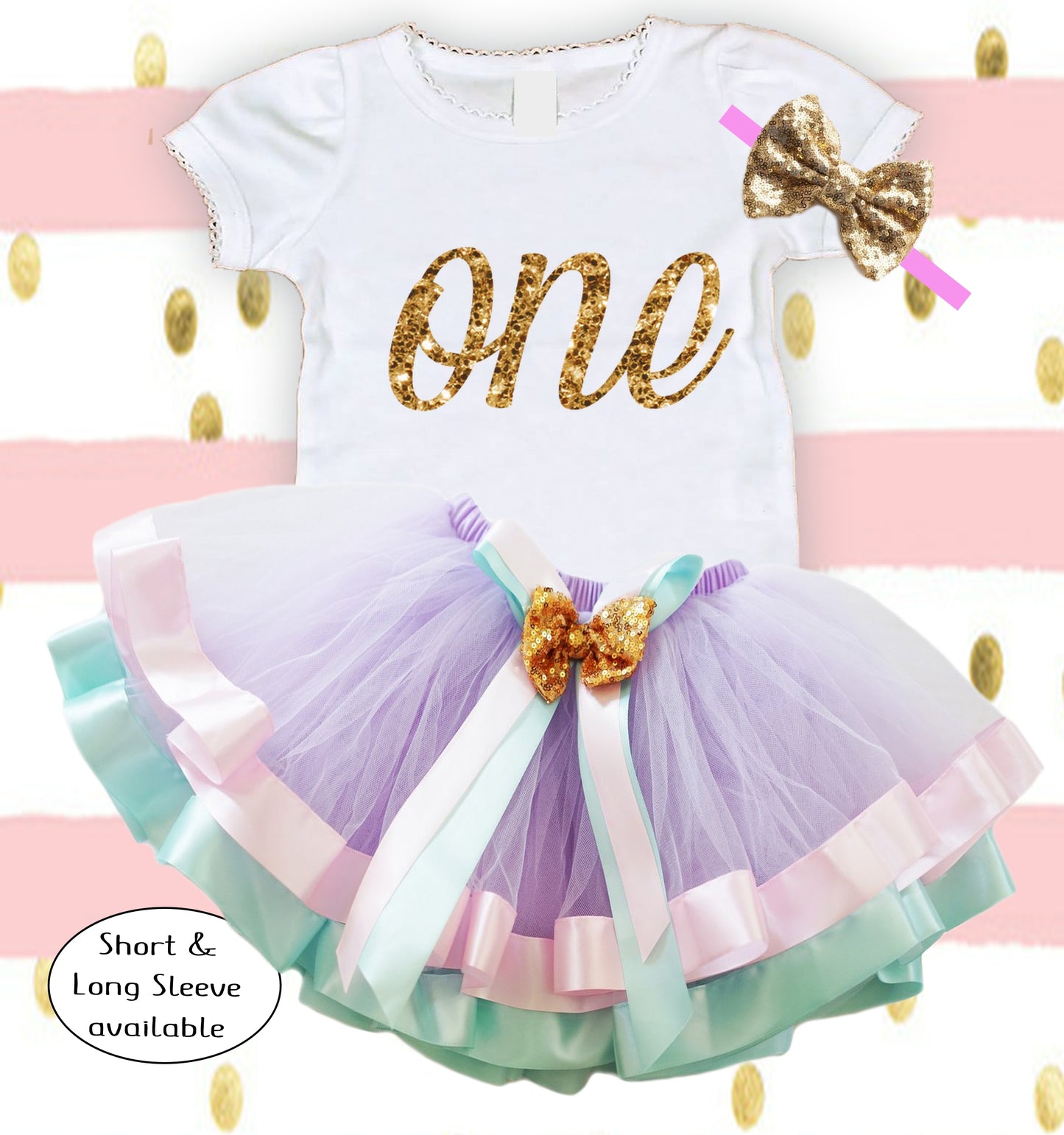 First Birthday Tutu Outfit, One birthday Outfit for Baby