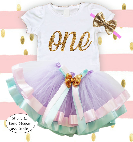 First Birthday Tutu Outfit, One birthday Outfit for Baby