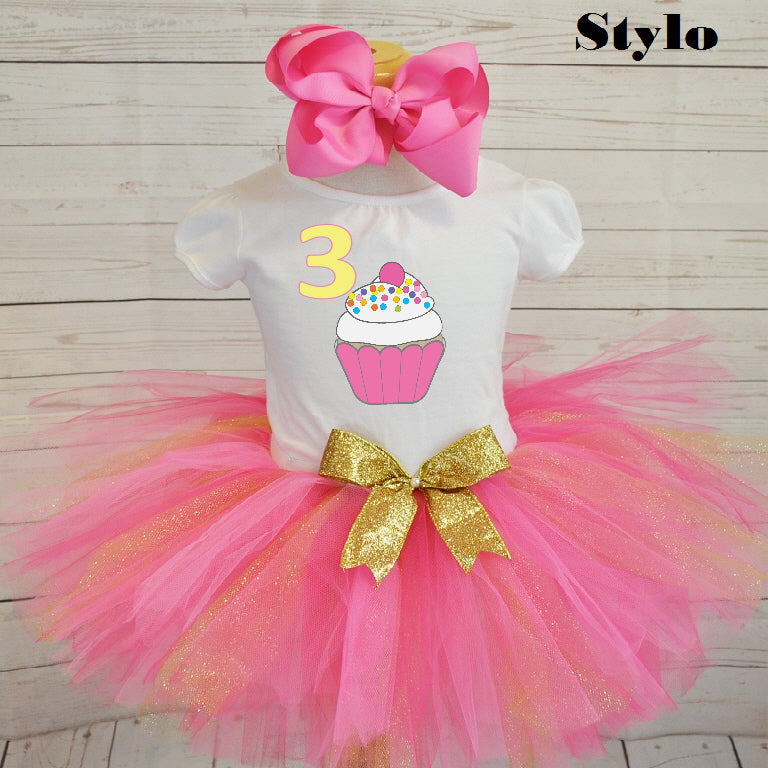 Third Birthday Cupcake Tutu Outfit - STYLOBOUTIQUE