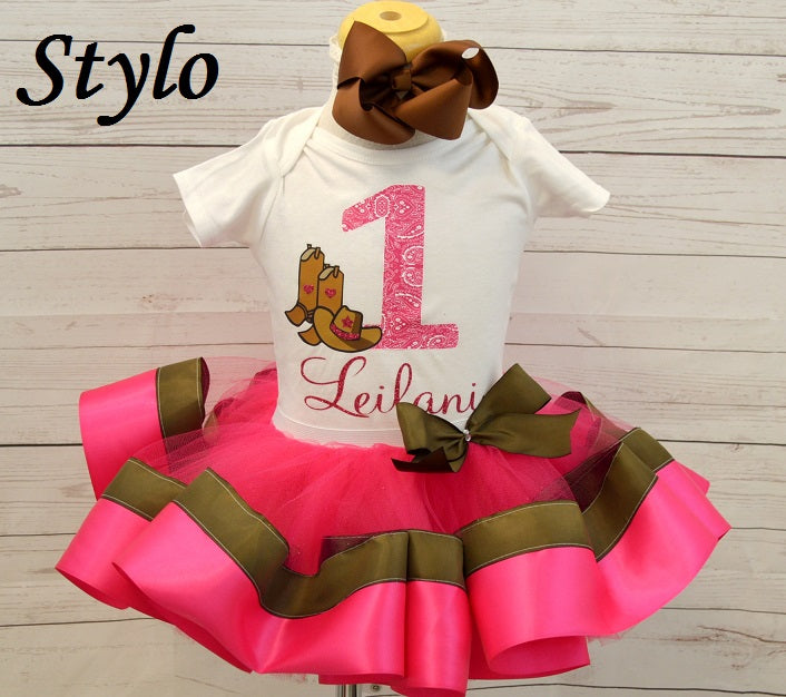 Cowgirl  Birthday Tutu Outfit
