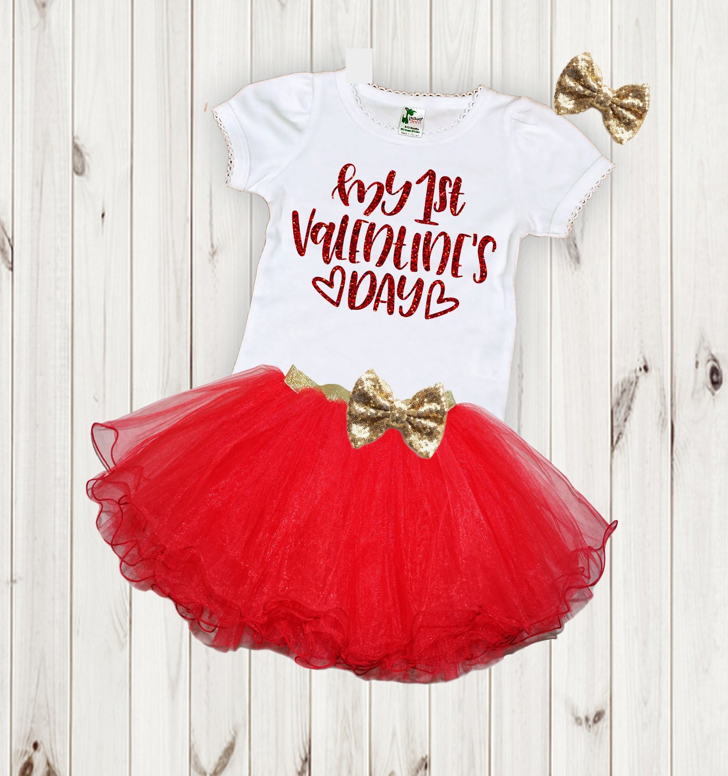 My First Valentine's day baby  tutu Outfit