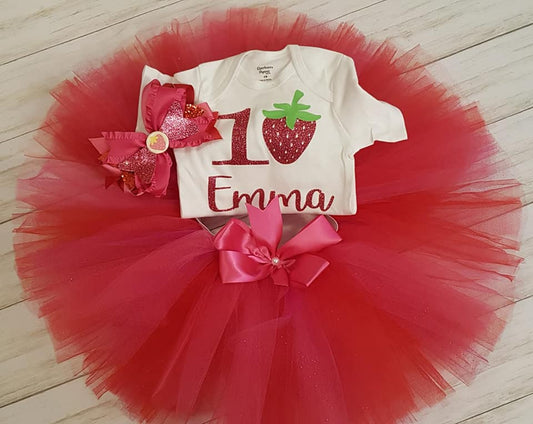 Strawberry Personalized Tutu Outfit