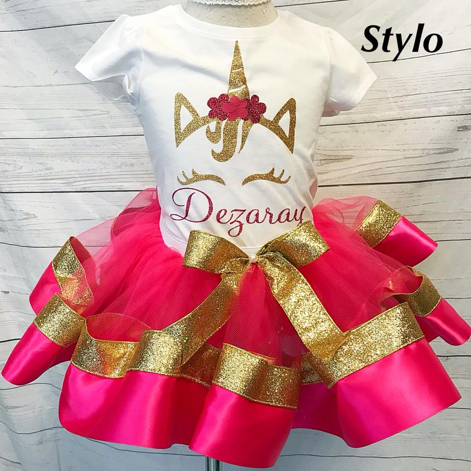 Pink Unicorn Birthday Tutu Outfit - STYLOBOUTIQUE