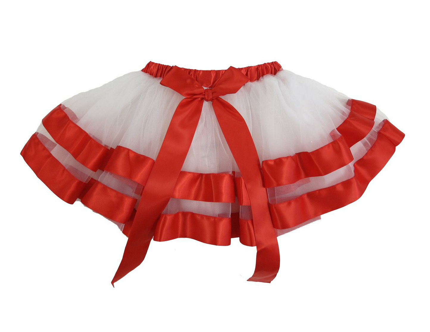 Red and White Ribbon Tutu Skirt