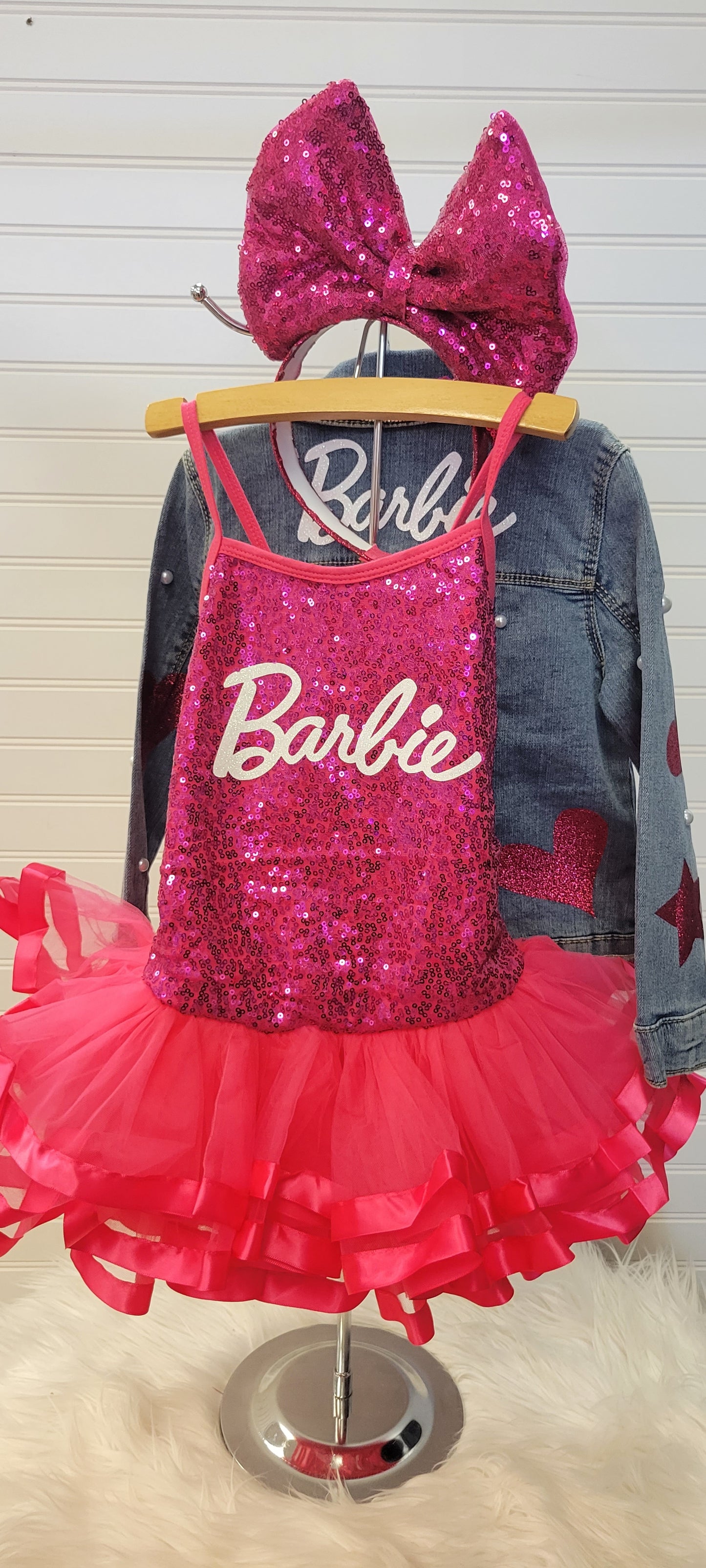 Barbie Outfit, jacket,headpiece and dress.