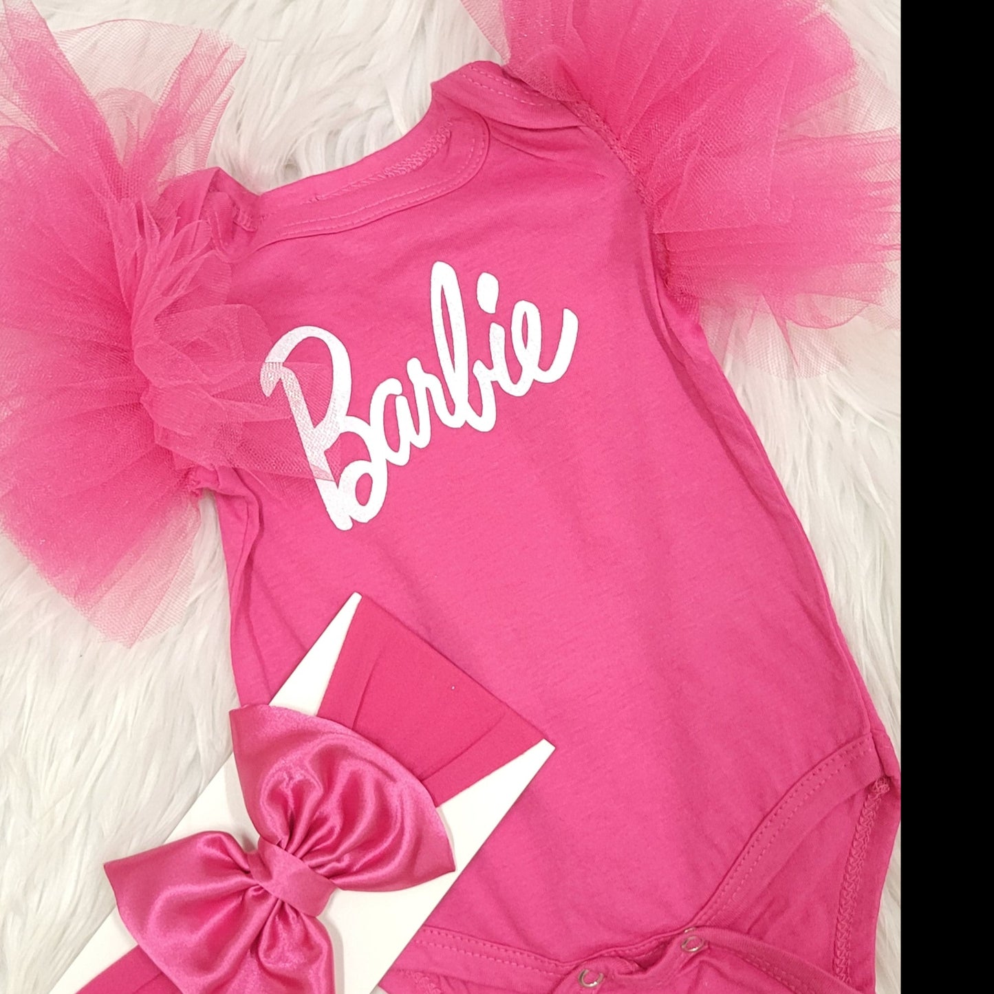 Barbie inspired, doll outfit, pink doll onesie