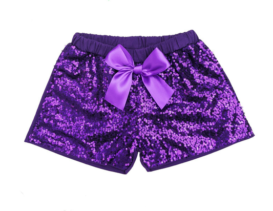 Purple Sequin Shorts