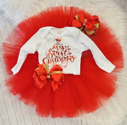 Baby's First Christmas Tutu Outfit