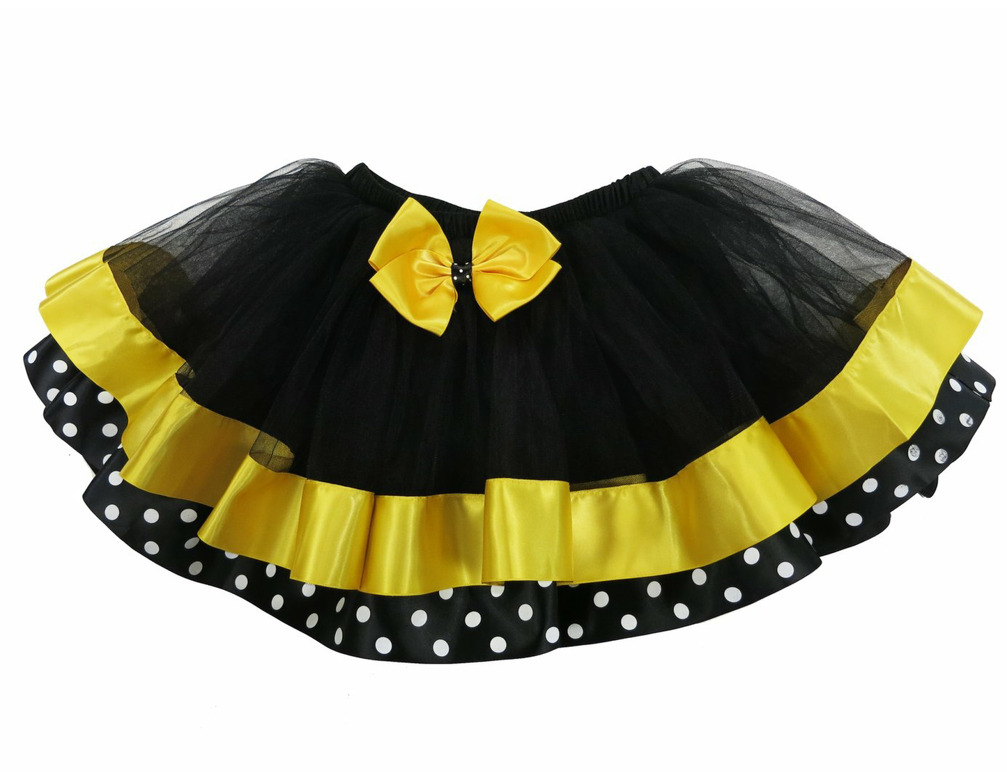 Black and Yellow Ribbon Tutu Skirt