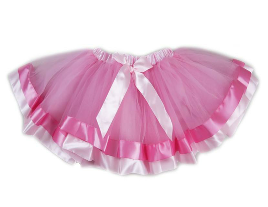 Pink and Hot Pink Ribbon Tutu Skirt