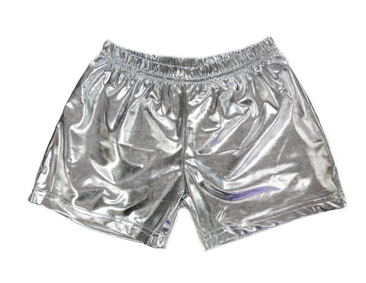 Metalic Silver Shorts Shorts