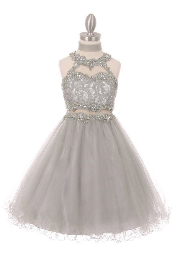 Silver Girl Dress,Girl Dress,Grey Dress, Silver Dress, Flower Girl, Wedding Flower Girl Dress, Silver Teen Dress