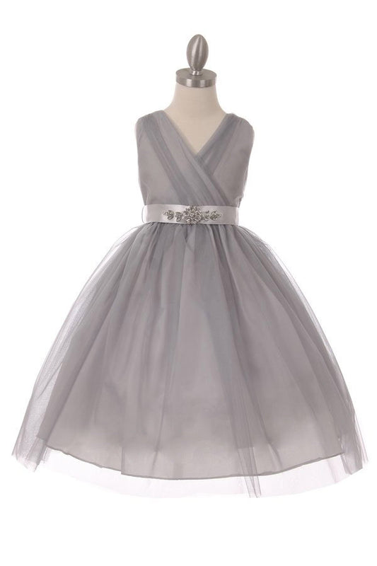 Silver Girl Dress,Girl Dress, Grey Dress, Silver  Dress, Flower Girl, Wedding Flower Girl Dress, Silver Teen Dress