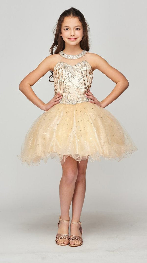 Champagne Girl Dress,Girl Dress, Champagne Dress, Champagne Dress, Flo – STYLO