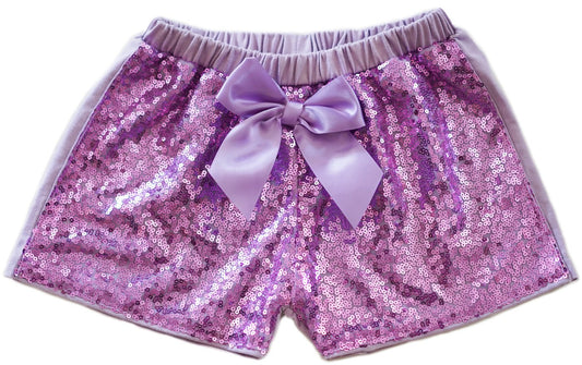 Lilac Sequin Shorts