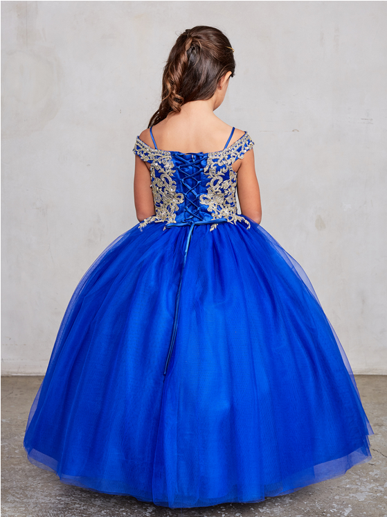 Royal Blue Girl Dress, Flower Girl, Wedding Flower Girl Dress, Quince Damita 7024