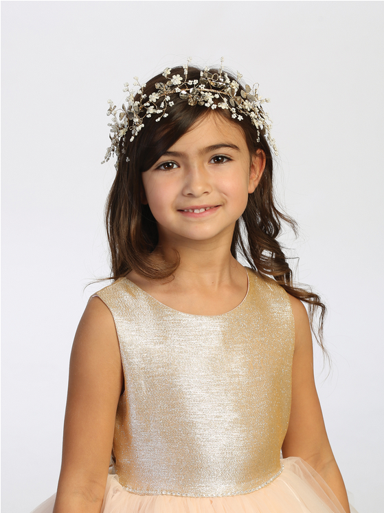 iVORY Beautiful Wired Floral Headpiece with Satin Ties